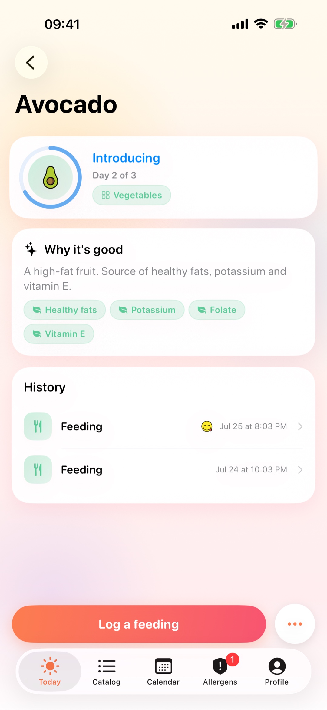 Food card with observation window, day 2 of 3
